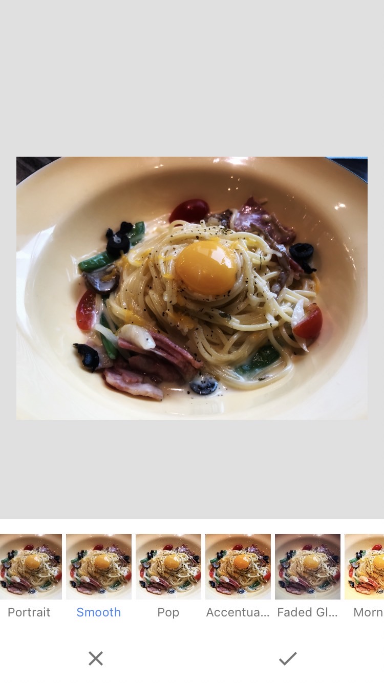 Snapseed filter UI